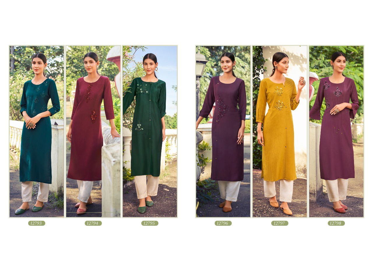 Kalaroop Octavia 10 Fancy Hand Work Designer Kurti Collection